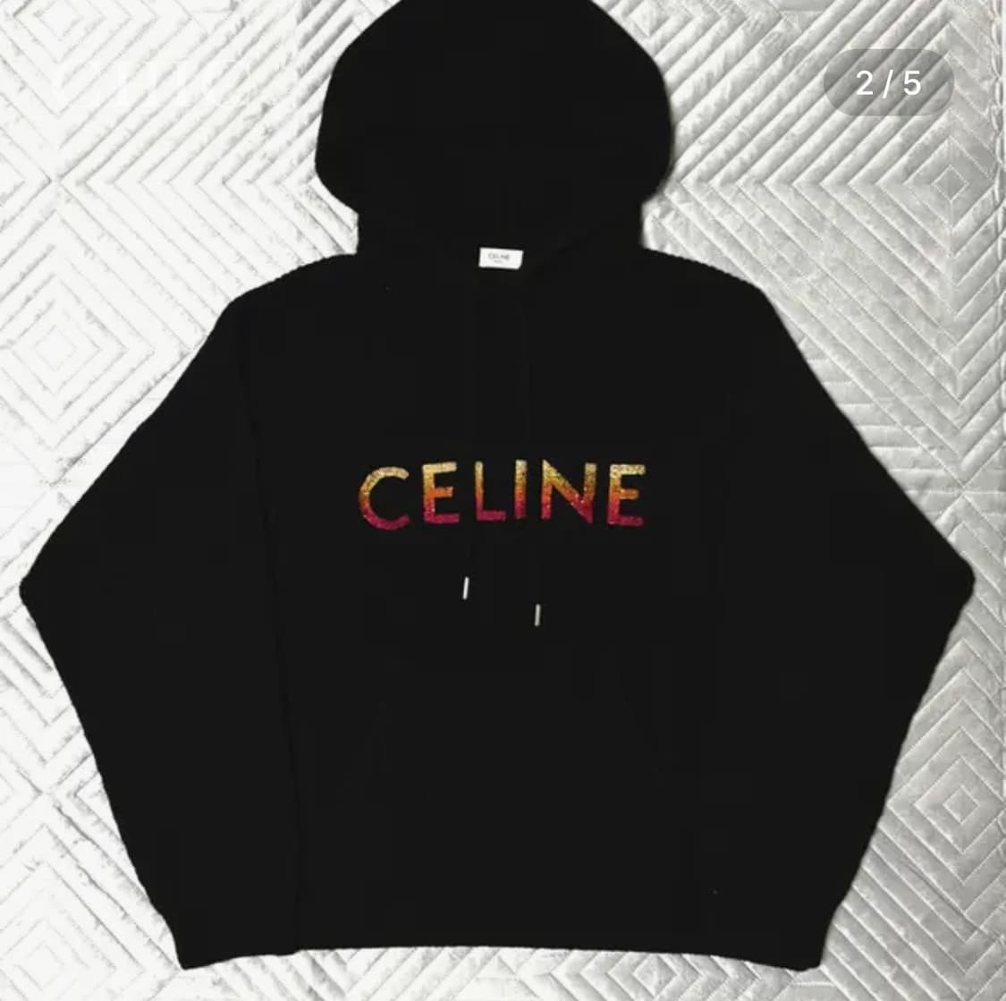 셀린느 리브드 울 니트 후드 (블랙) 상품이미지2