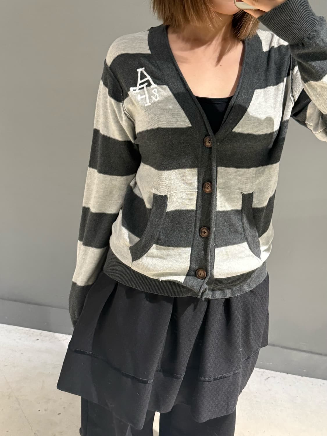 Abecrombie stripe pattern knit cardigan 상품이미지3