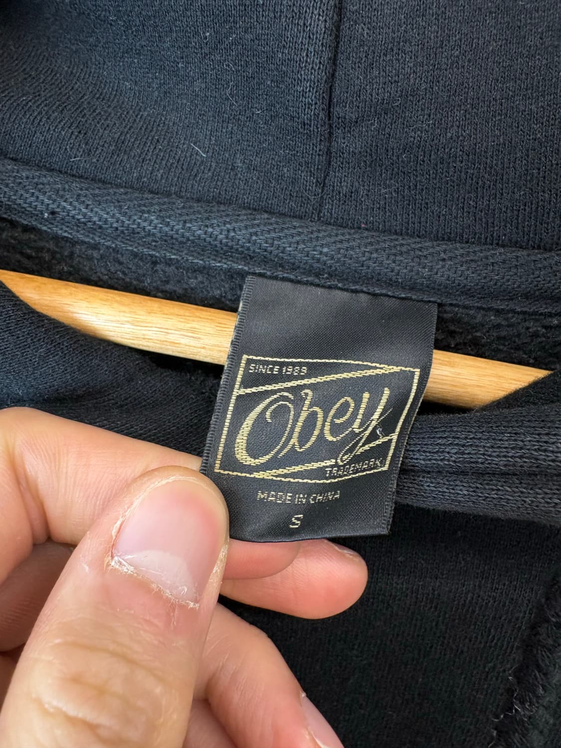 오베이 페이스 프린팅 후드티 블랙 상품이미지7