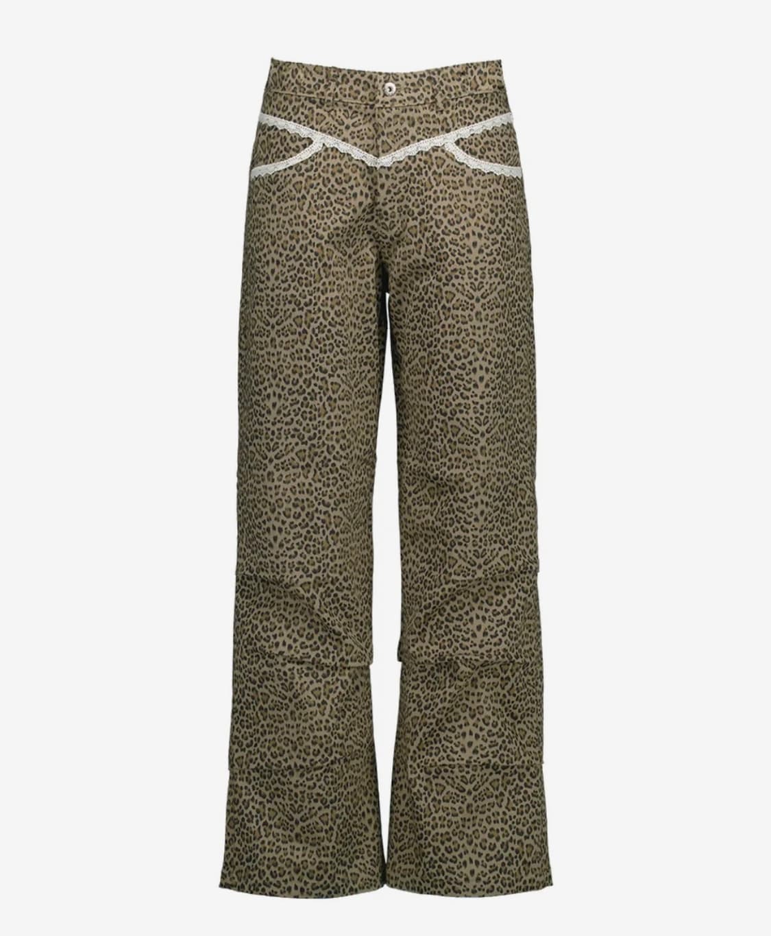 셋업이엑스이 레오파드 레이스 팬츠 호피 바지 베이지 상품이미지1