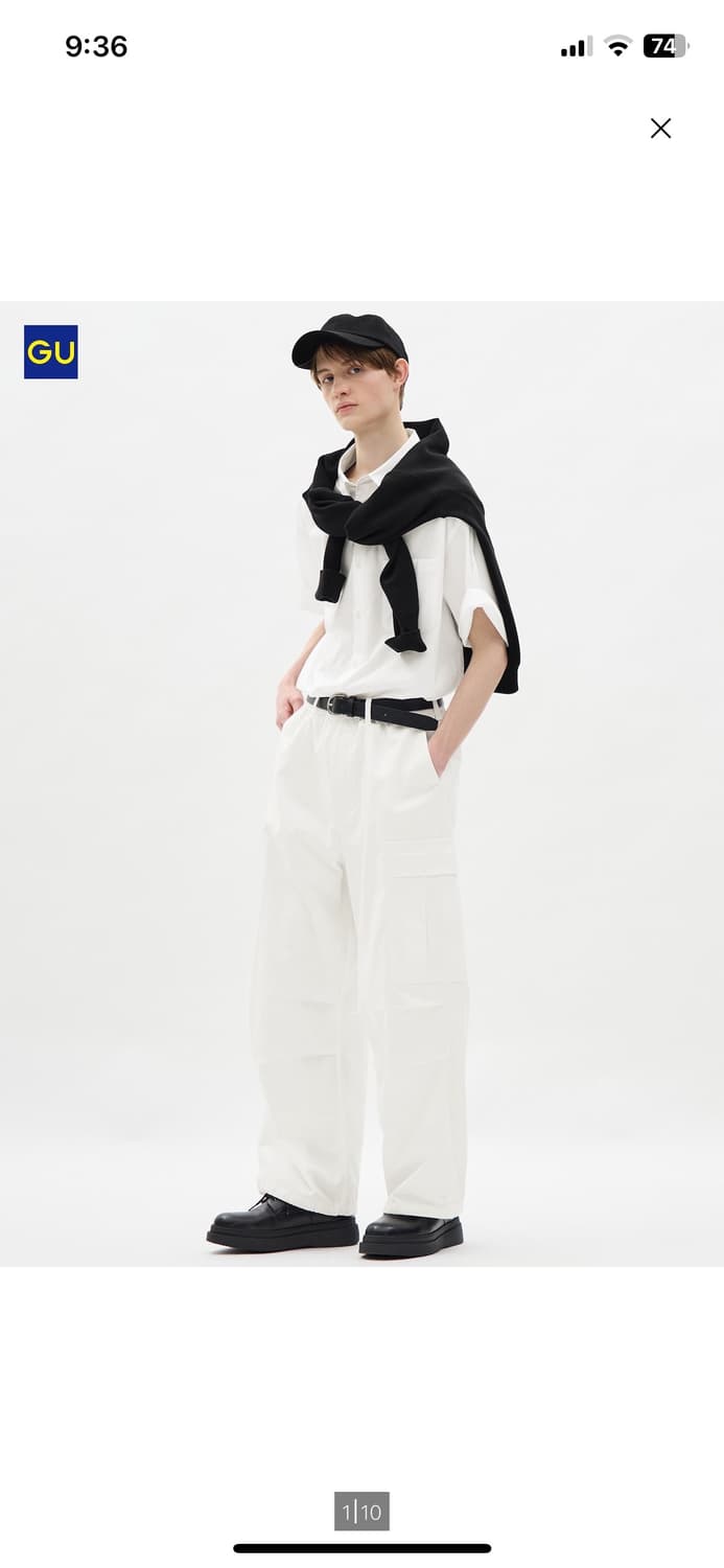 GU 화이트 카고 팬츠 상품이미지1