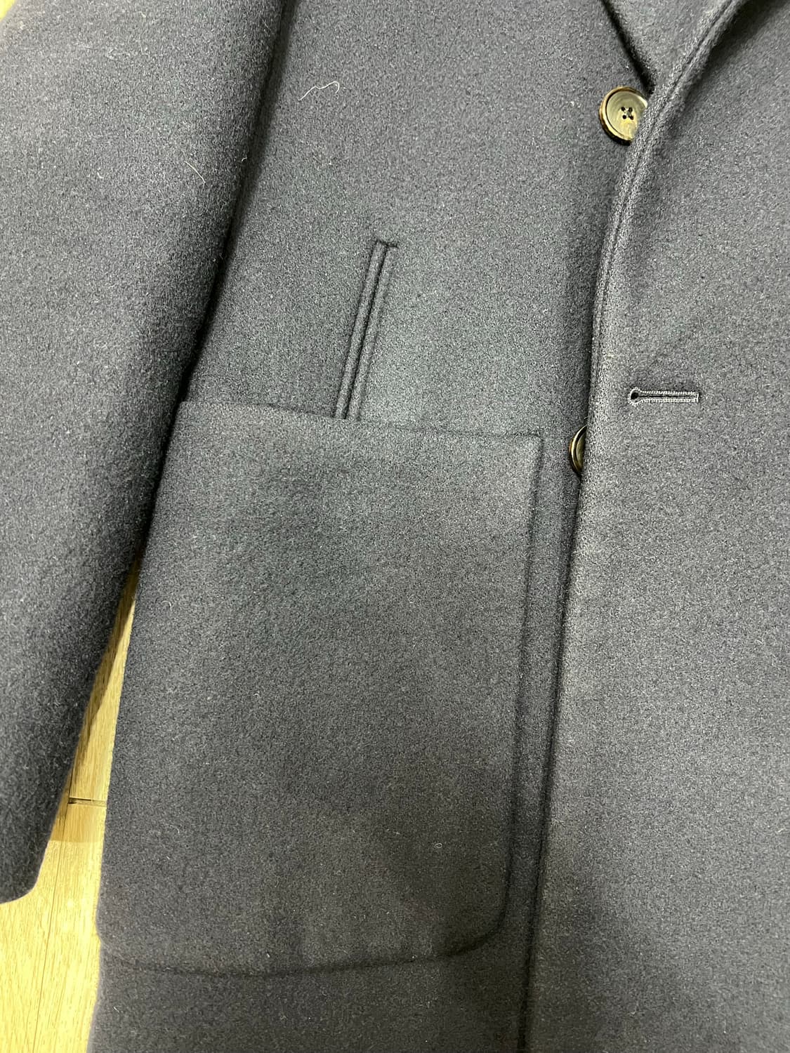 TIME 타임 포스트모던 오버사이즈 남성 네이비 코트 상품이미지5