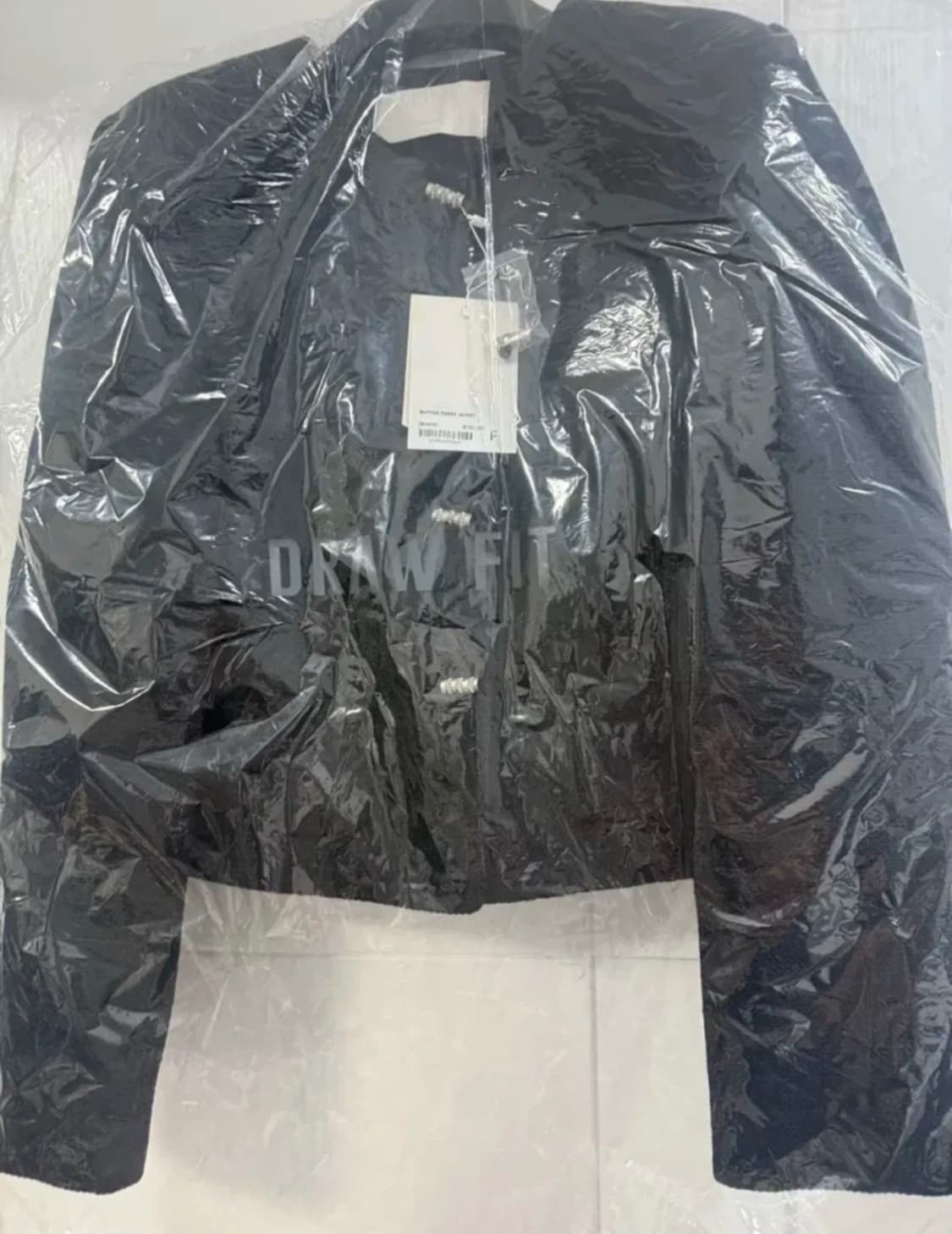 드로우핏 우먼 버튼 트위드 자켓 블랙 FREE 새상품 상품이미지3