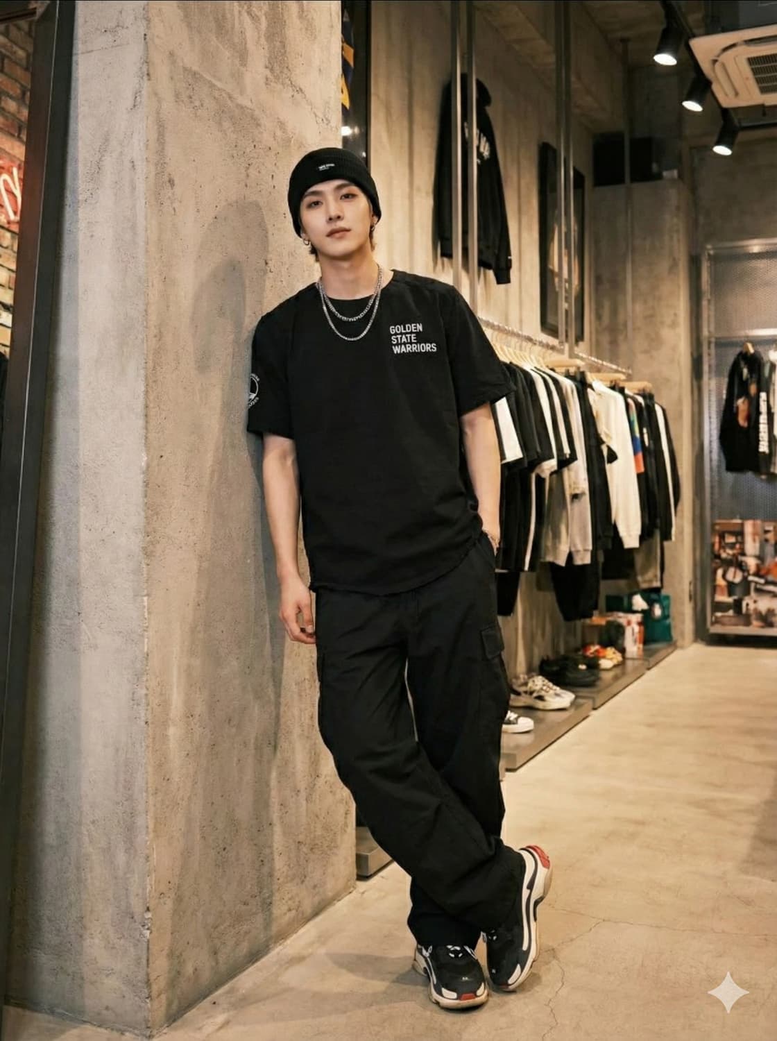 NBA. 남자 골든스테이트 워리어스 반팔 티셔츠 블랙_L 상품이미지1