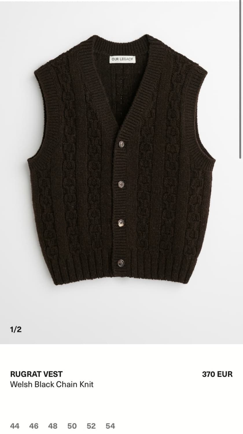 아워레가시 RUGRAT Vest 니트 베스트 브라운 새상품(50) 상품이미지6