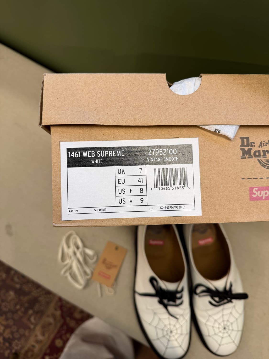 슈프림 닥터마틴 스파이더웹 화이트 us8 41사이즈  상품이미지7