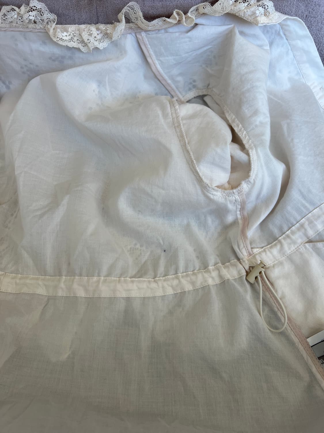 손정완 여성 크림아이보리 레이스배색블라우스 7부셔츠 상품이미지6