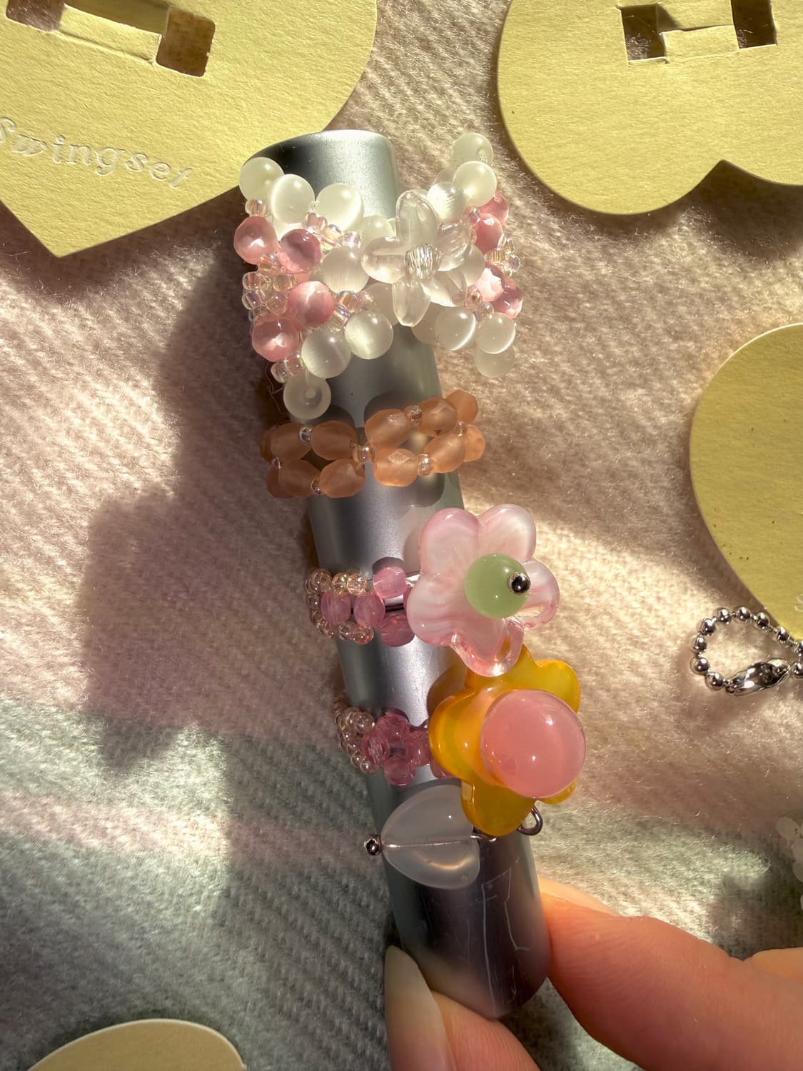 스윙셋 비즈반지 큐빅토끼링 갸루베이비메탈클럽엔젤넘버555포어링코이세이오 상품이미지8