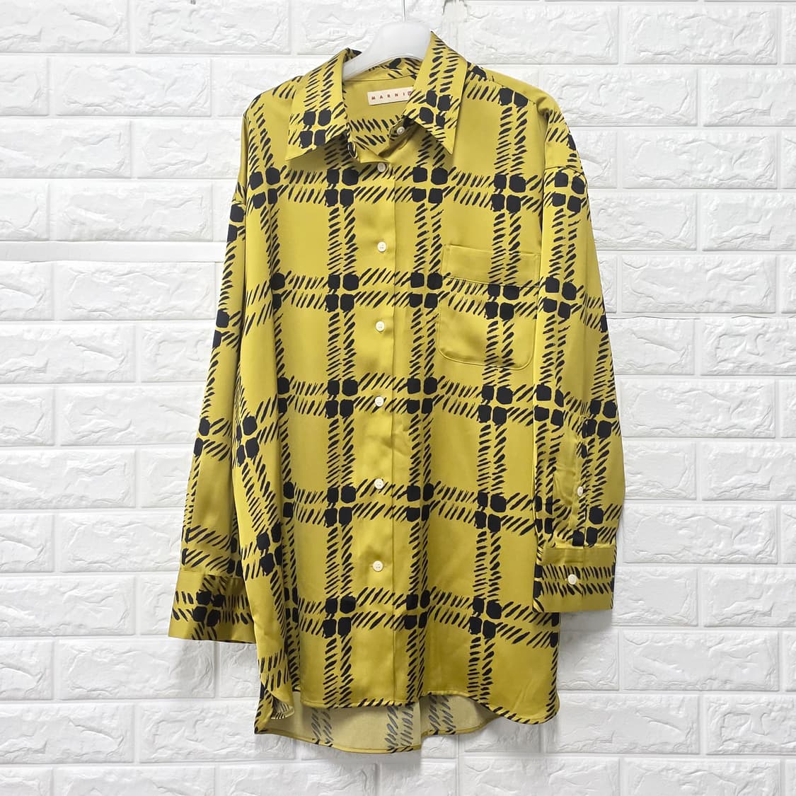 22s 마르니 MARNI 옐로우 체크 셔츠 Free 상품이미지1