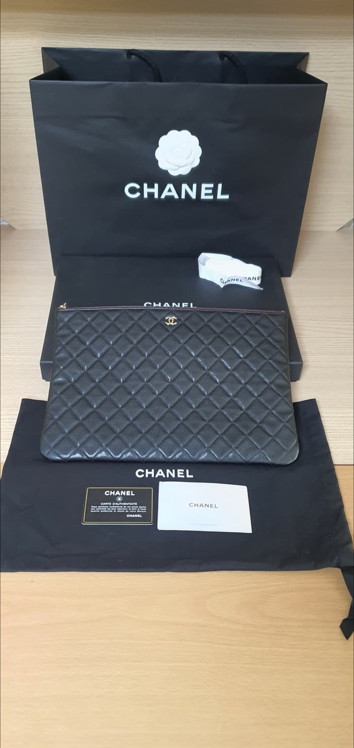 샤넬 캐비어 클러치/클러치백 라지 샴골 새상품급 정품(감정O) 상품이미지1
