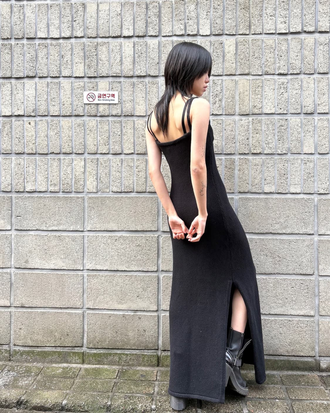 세인트 아그니 니트 미니멀 롱 드레스 상품이미지5