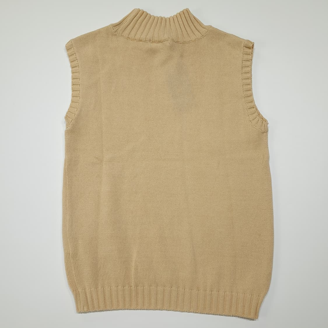 CL877 M 버버리 00s 일본판 터틀넥 베이지 니트 조끼 상품이미지9