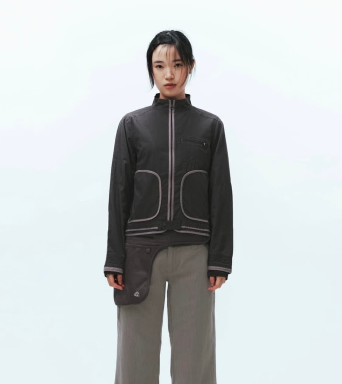 BINDING COTTON JACKET PURPLE GREY 상품이미지3