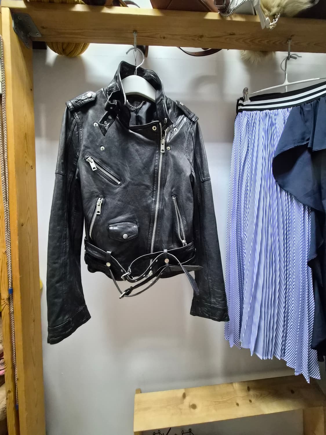 편집샾양가죽 라이더. 지고트언발 스커트 상품이미지1