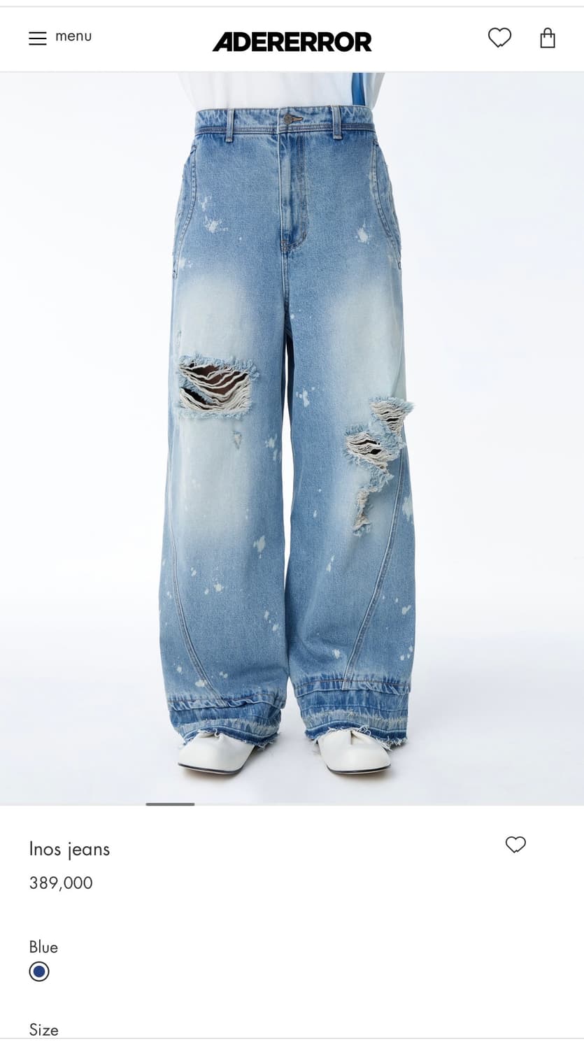 S) 아더에러 이노스 데미지 워싱 데님팬츠 팝니다 상품이미지1