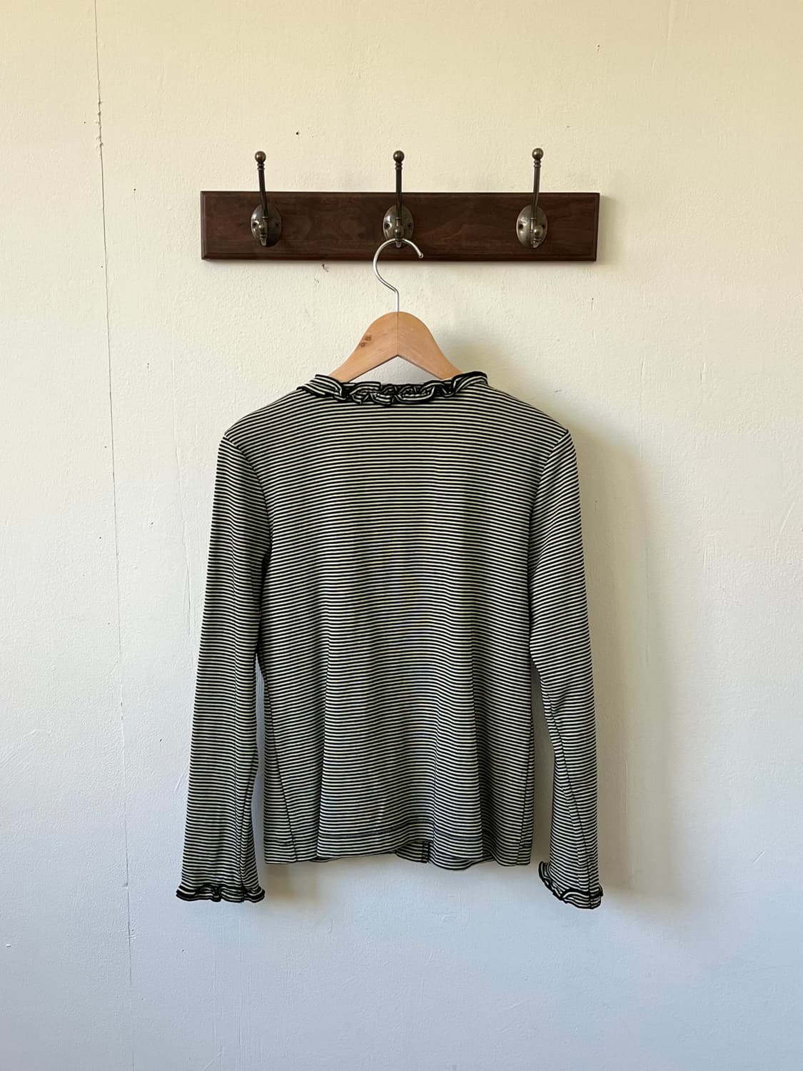 ORGANOVE 스트라이프 프릴 원 버튼 가디건 상품이미지3