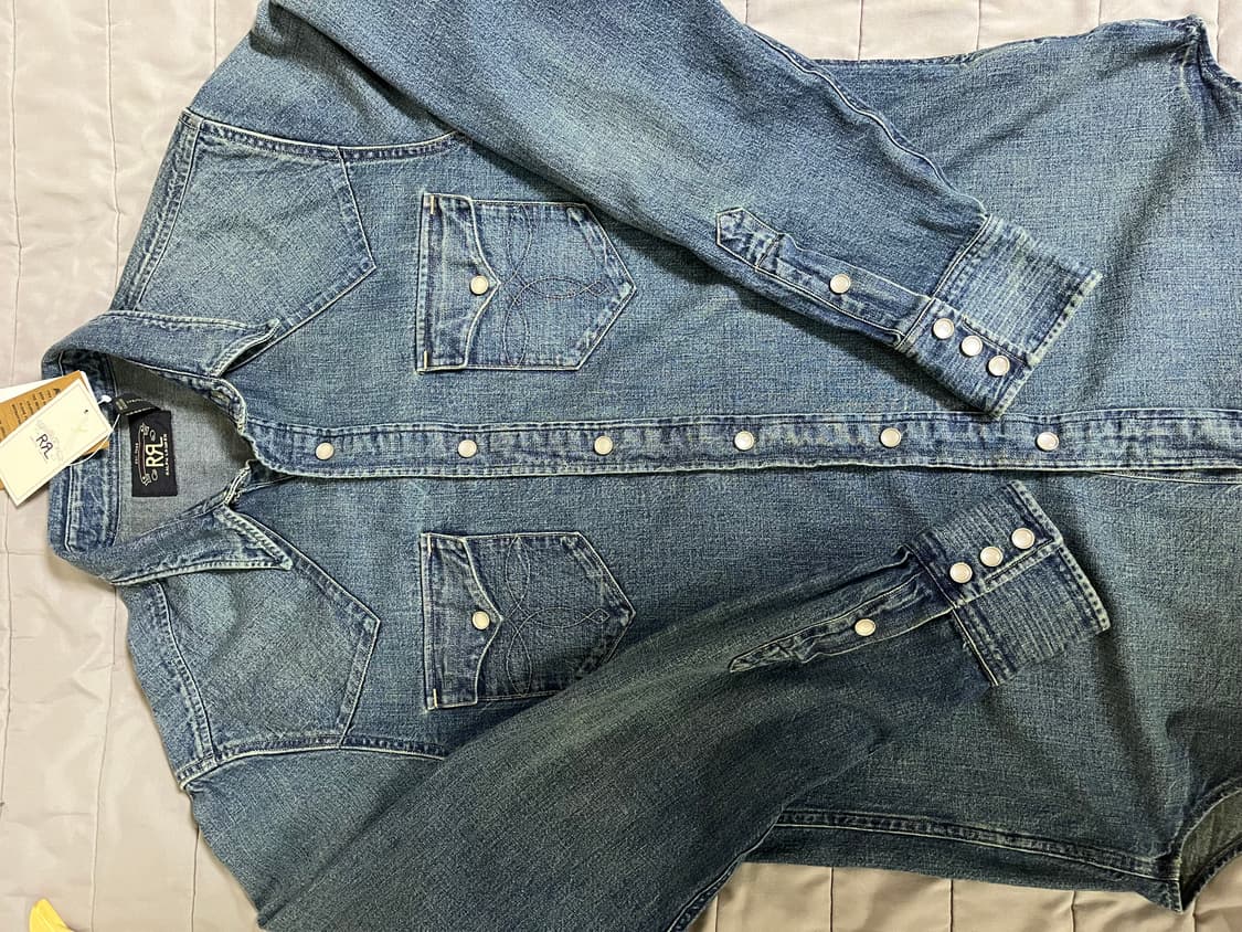 Rrl 데님 웨스턴 셔츠 중청 새상품 상품이미지2