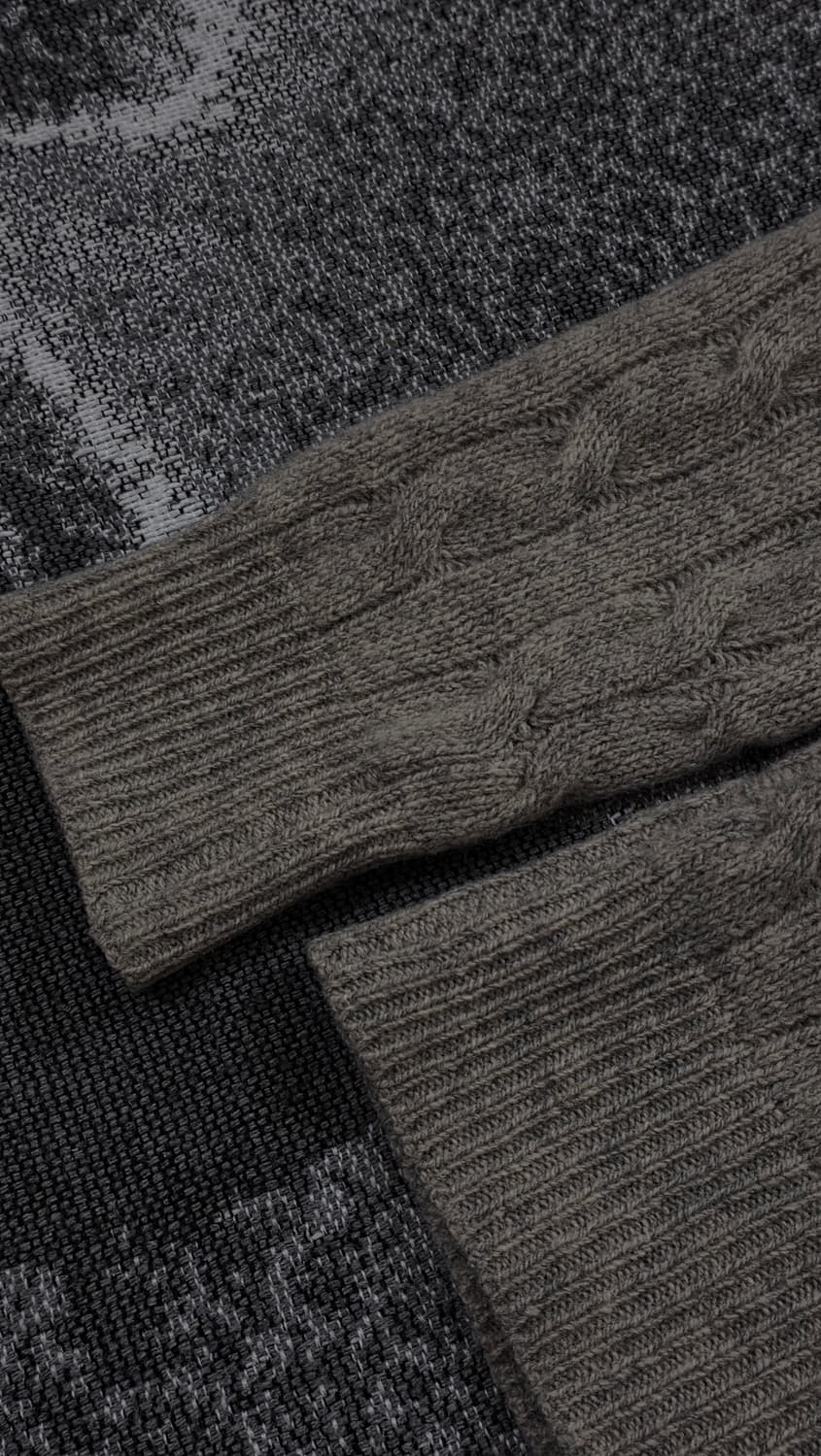 폴로 랄프로렌 여성용 울캐시미어 브이넥 케이블 니트 그레이 S 상품이미지4