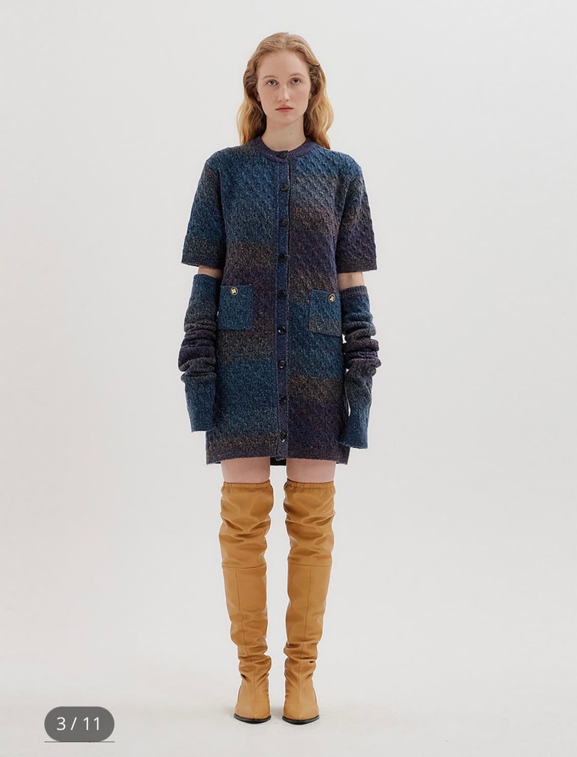 EENK 잉크 니트원피스+암워머 세트 상품이미지2