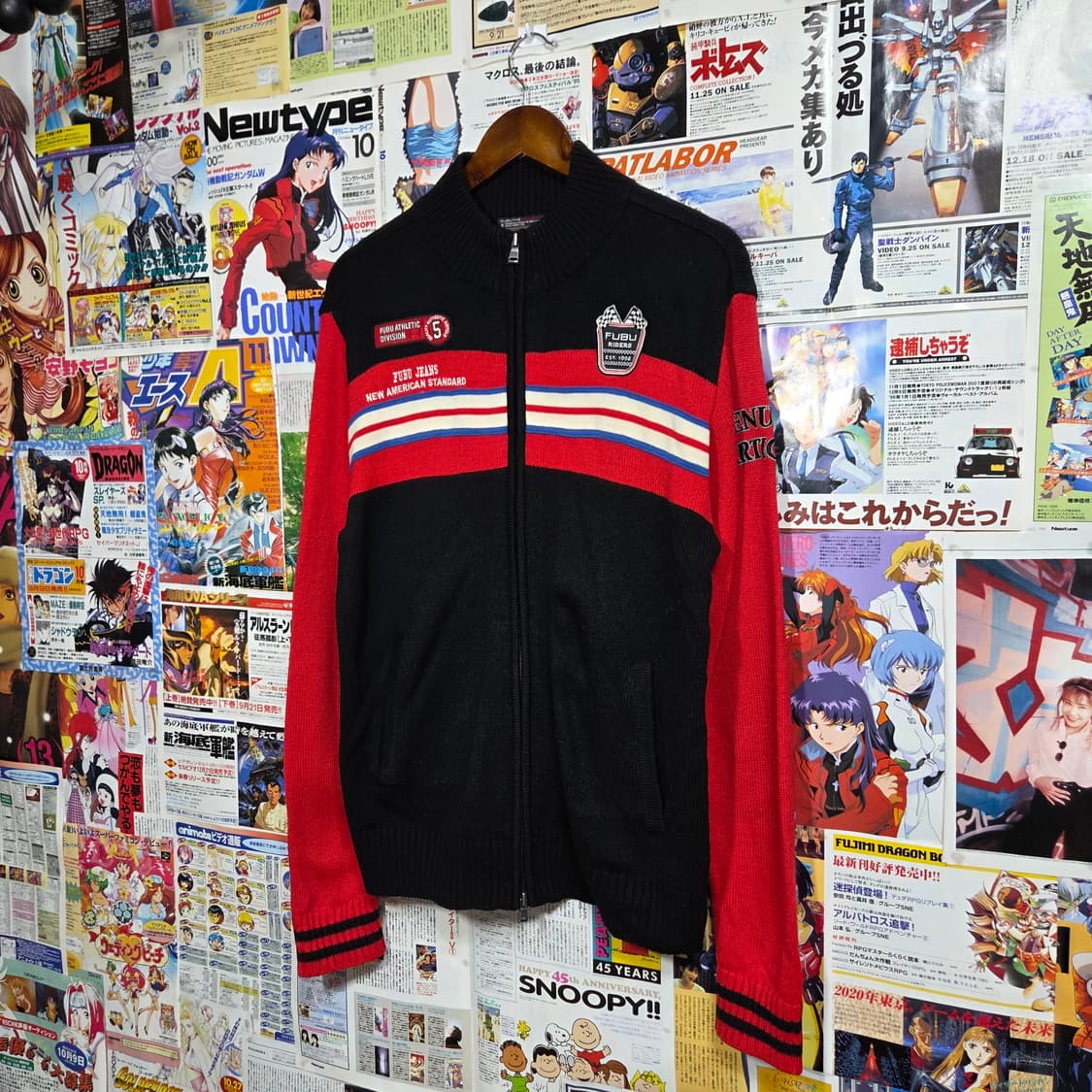 후부 레이싱 패치 투웨이 니트 집업 상품이미지2