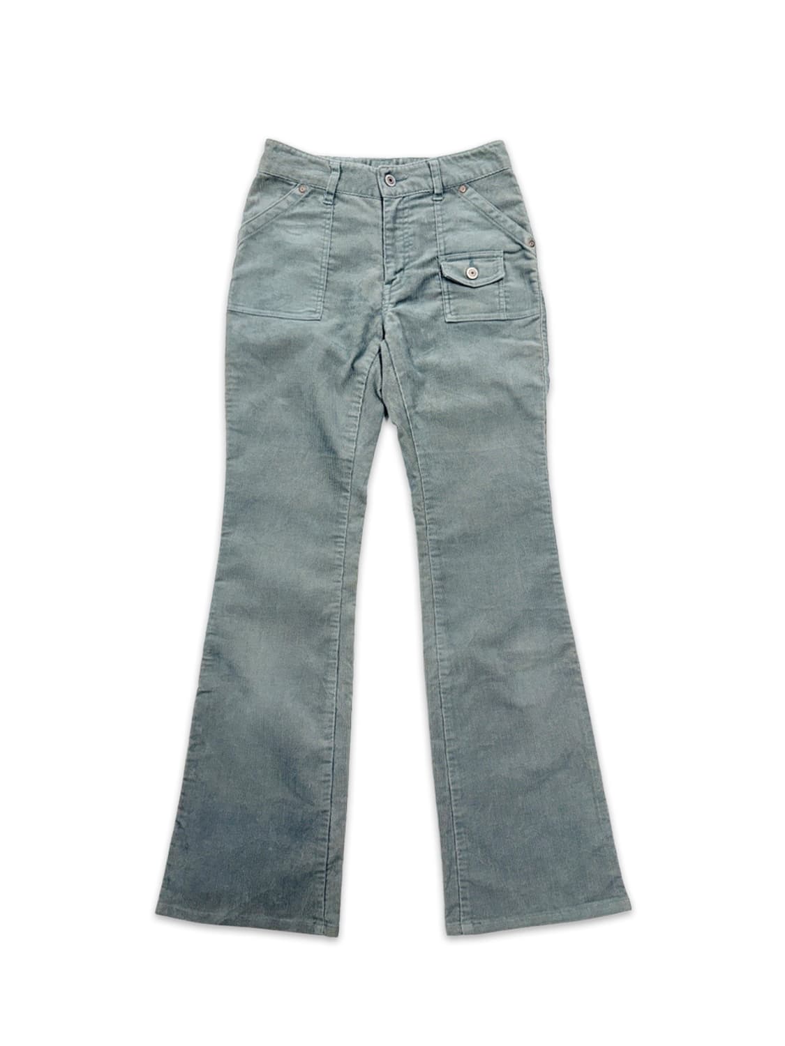 빈티지 코튜로이 스카이 그린 부츠컷 팬츠 상품이미지1