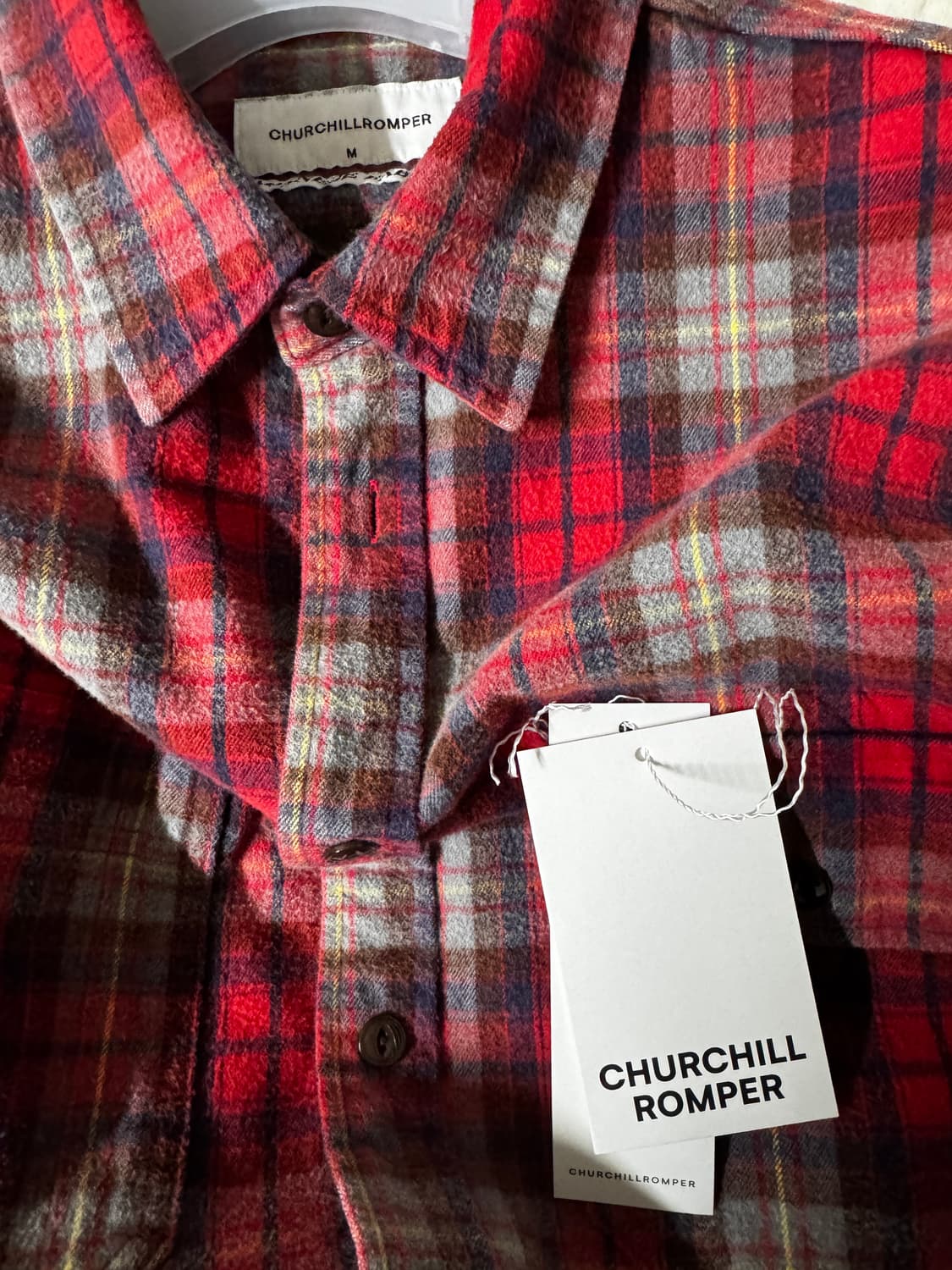 처칠롬퍼 플란넬체크셔츠 빈티지레드 m사이즈 상품이미지4
