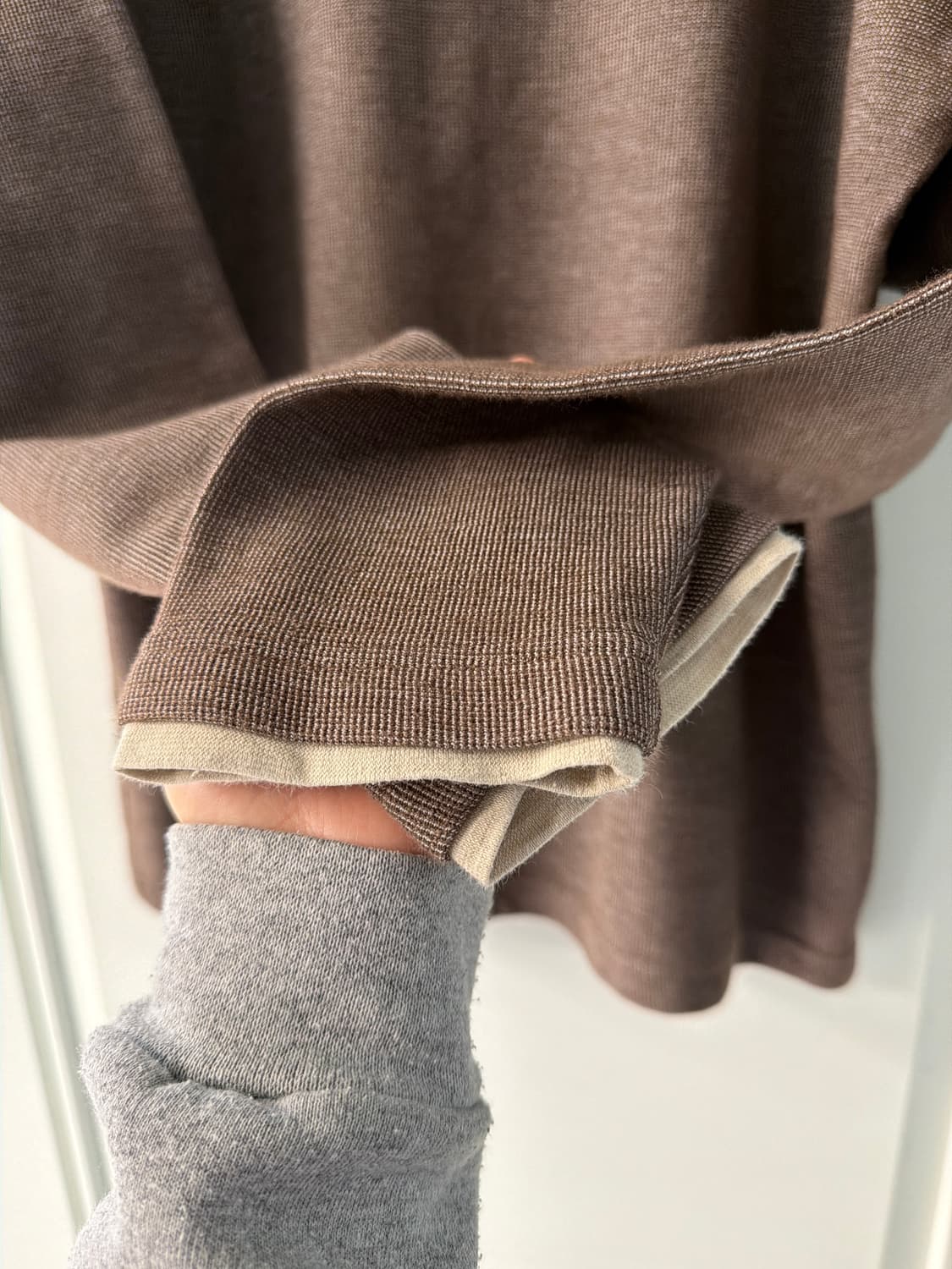 일본빈티지 브라운 레이어드 헨리넥 티셔츠 상품이미지10