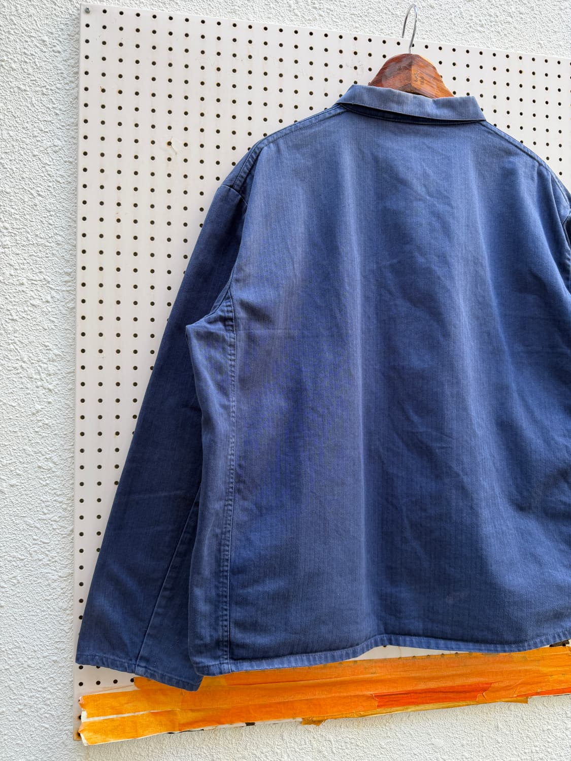 1980s FADED WASHED HBT 헤링본트윌 프렌치워크자켓 상품이미지8