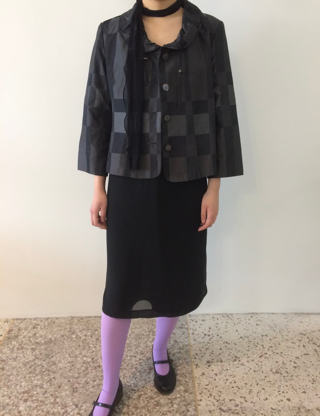 브이넥 블랙 원피스 상품이미지2