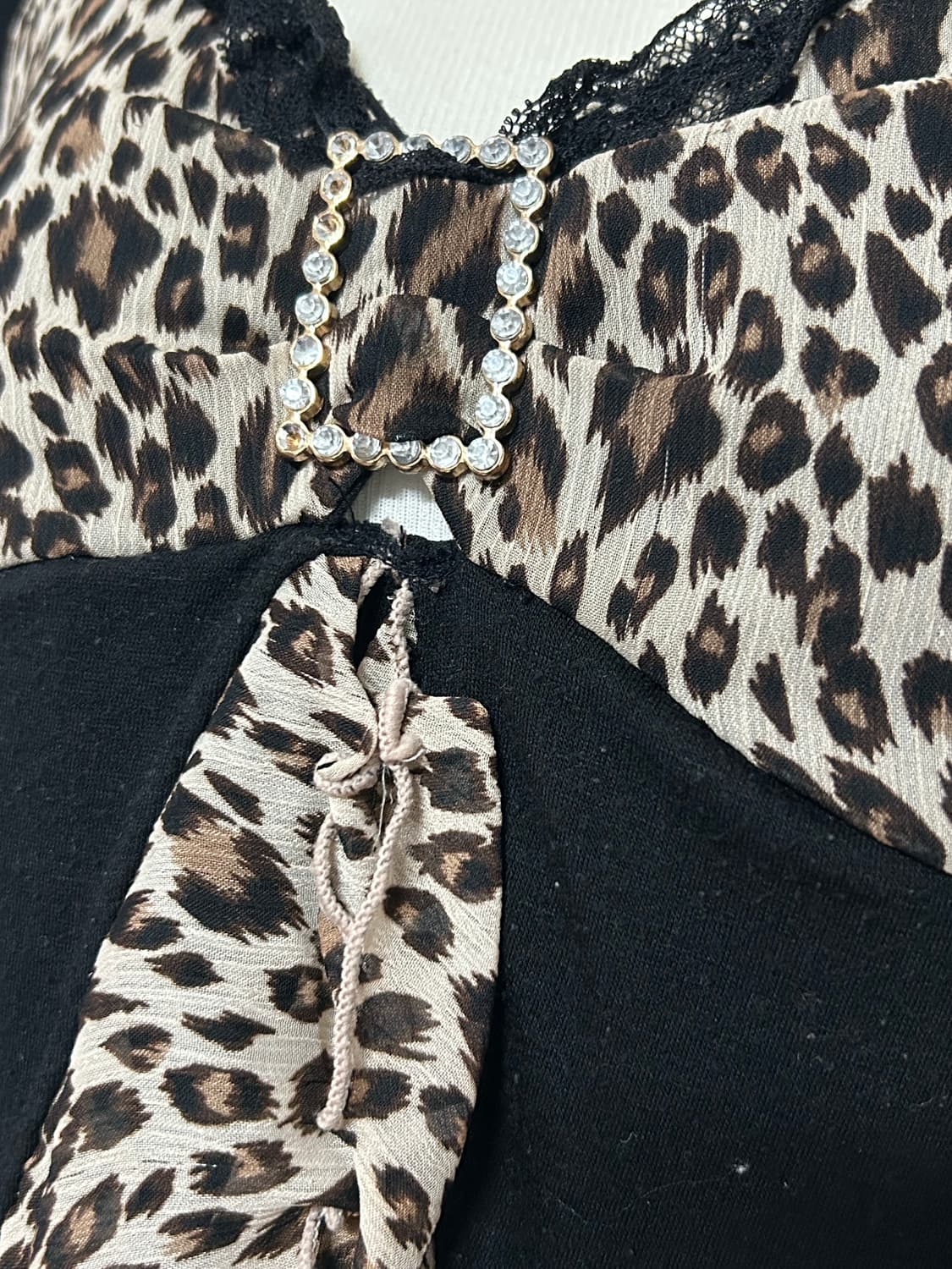 레오파드 레이스 오프숄더 갸루 탑  상품이미지3