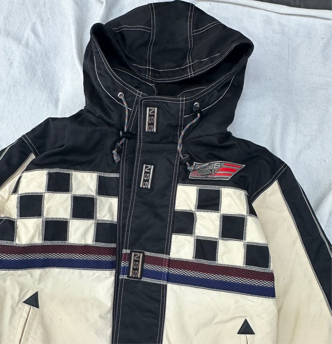 NICOLE SKITEAM 올드스쿨 체커보드 고프코어 오버핏 점퍼 봄버 상품이미지4