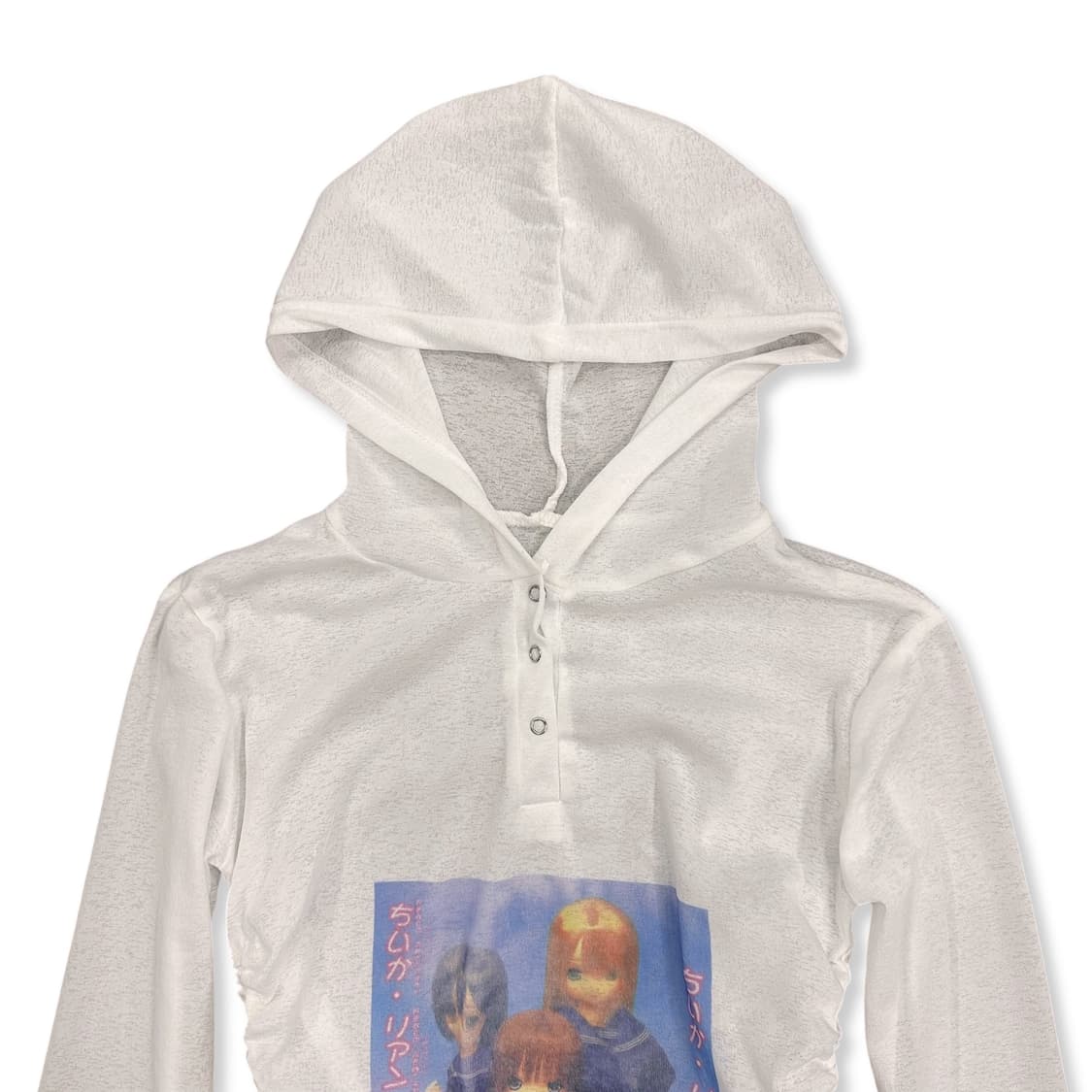 Japanese Character See Through Hood Top  상품이미지2