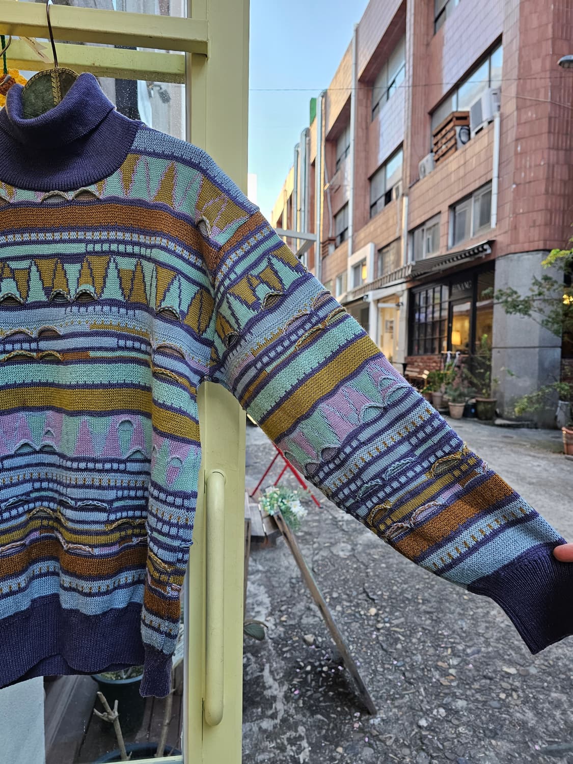 Jean-cox 에스닉 패턴 목폴라 상품이미지5