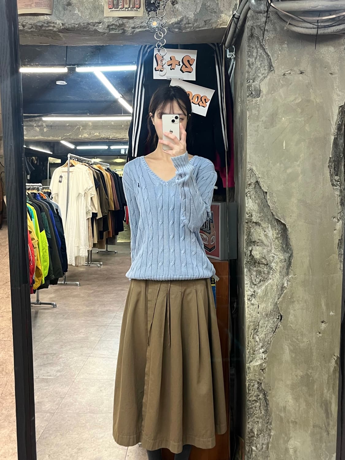 폴로 랄프로렌 브이넥 꽈배기 니트 스카이블루 L  #csz3776  상품이미지2