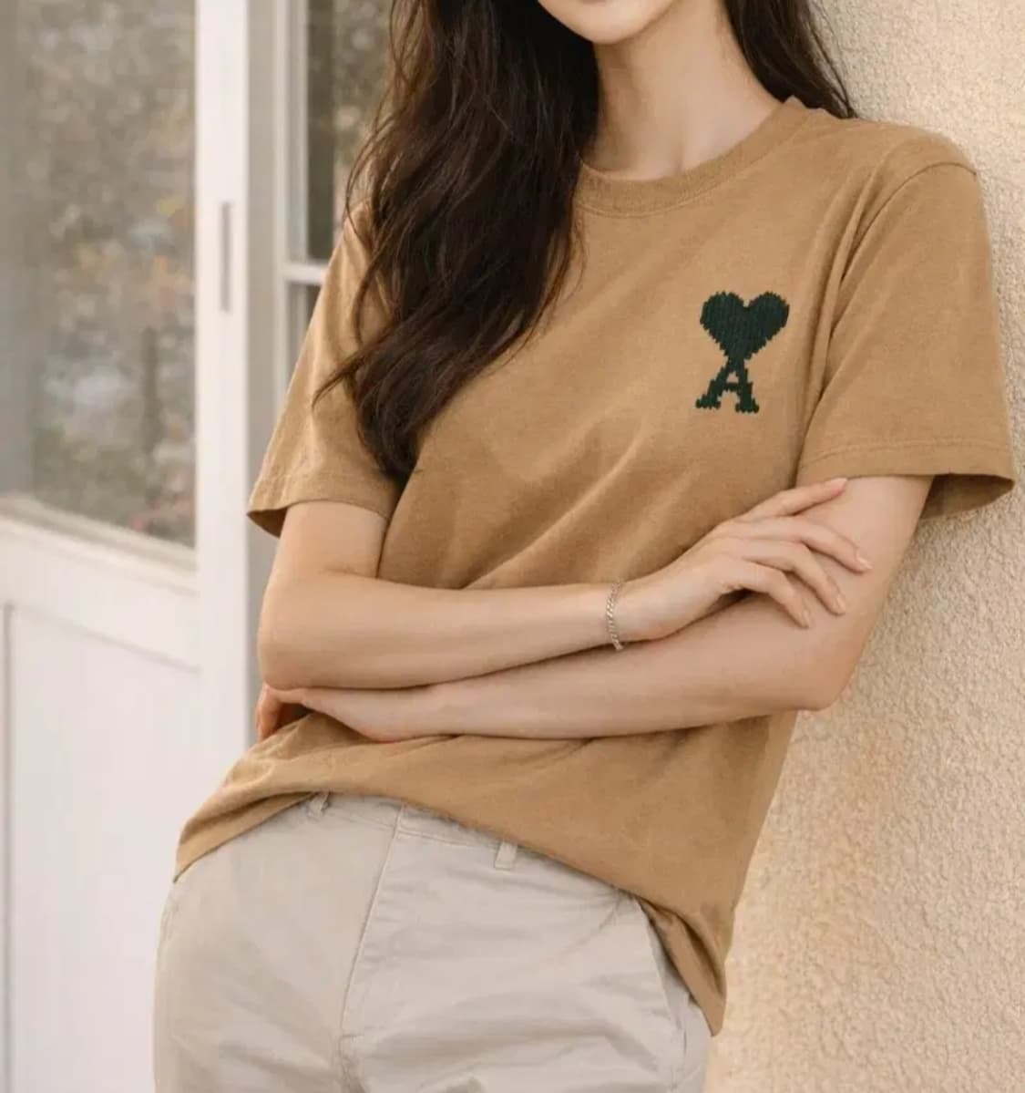 아미 빅하트 자수 로고 반팔티 상품이미지3