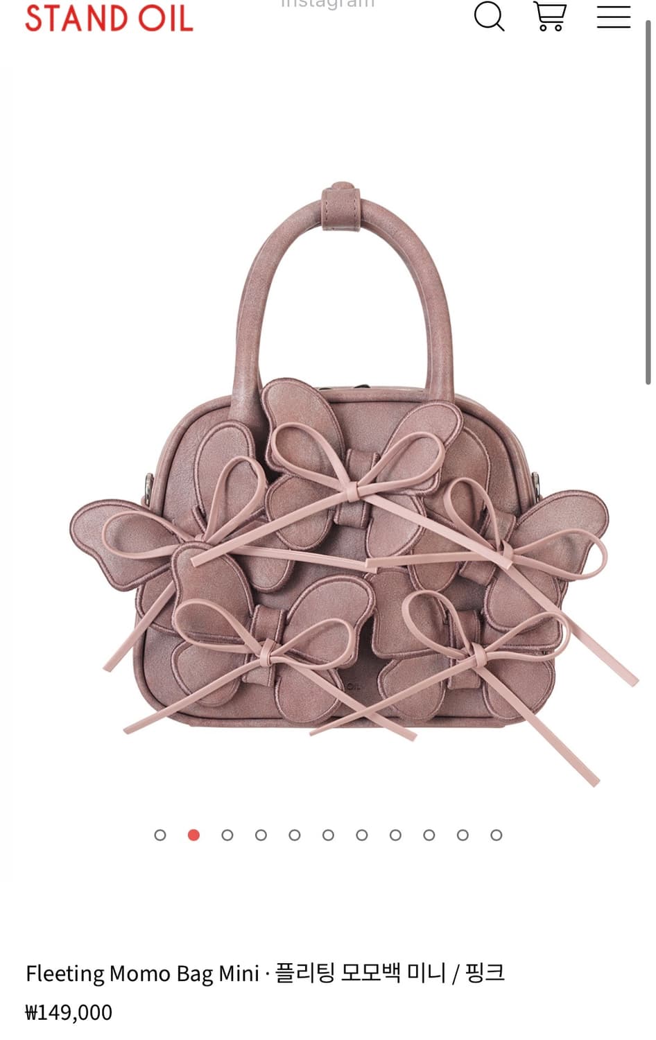 스탠드오일 플리팅 모모백 미니 핑크 상품이미지1