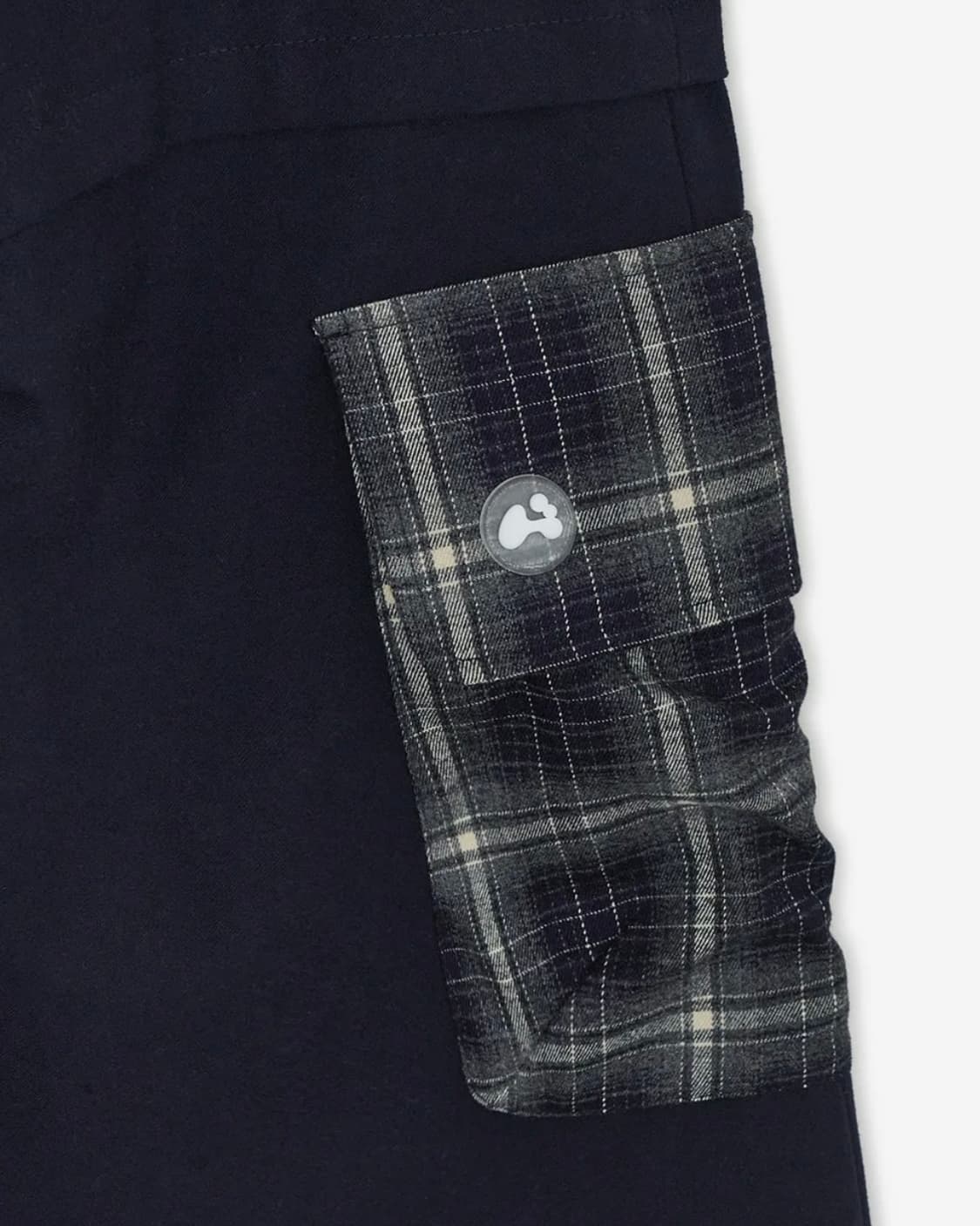 허그유어스킨 체크 스커트 레이어드 카고 팬츠 (블랙) 상품이미지3