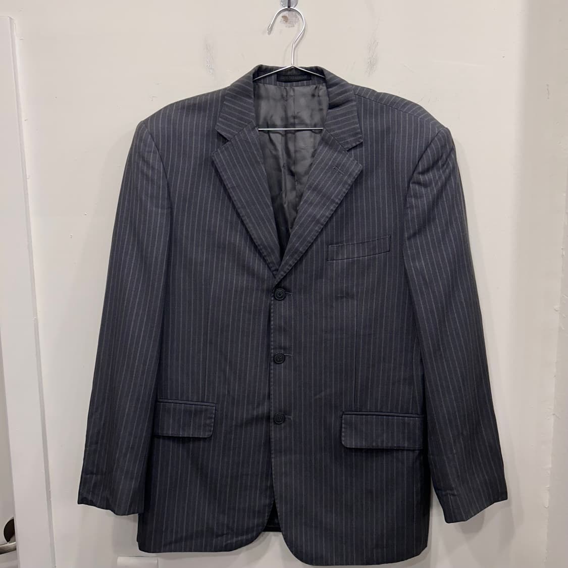 조르지오 아르마니 울코튼 스트라이프 쓰리버튼 블레이져 상품이미지2