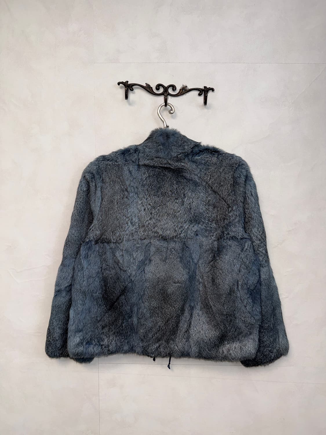 Mixed blue gray rabbit fur zipup jacket  상품이미지3