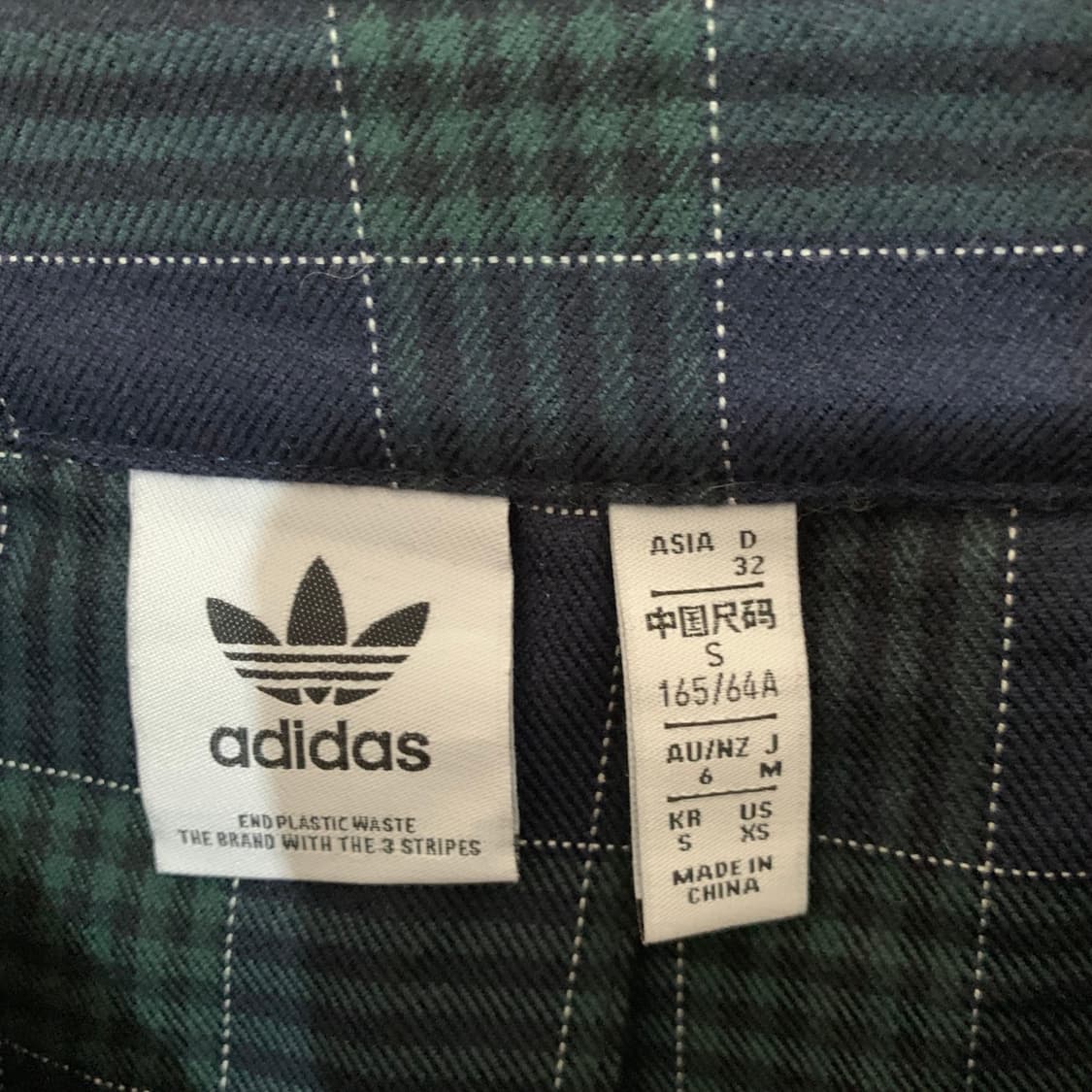 S 아디다스 컬리지 에이트 테니스 체크 플리츠 스커트 치마 상품이미지6