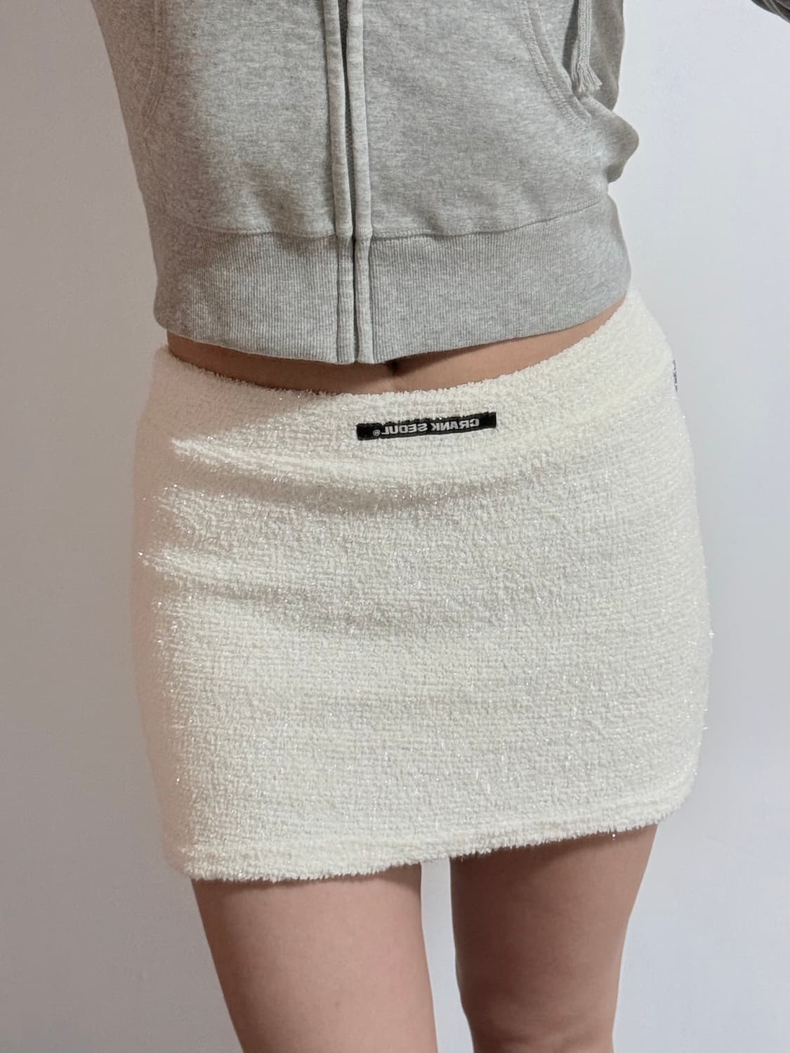 택포) 새상품 크랭크 CRANK SEOUL 트위드 니트 미니 스커트 상품이미지2