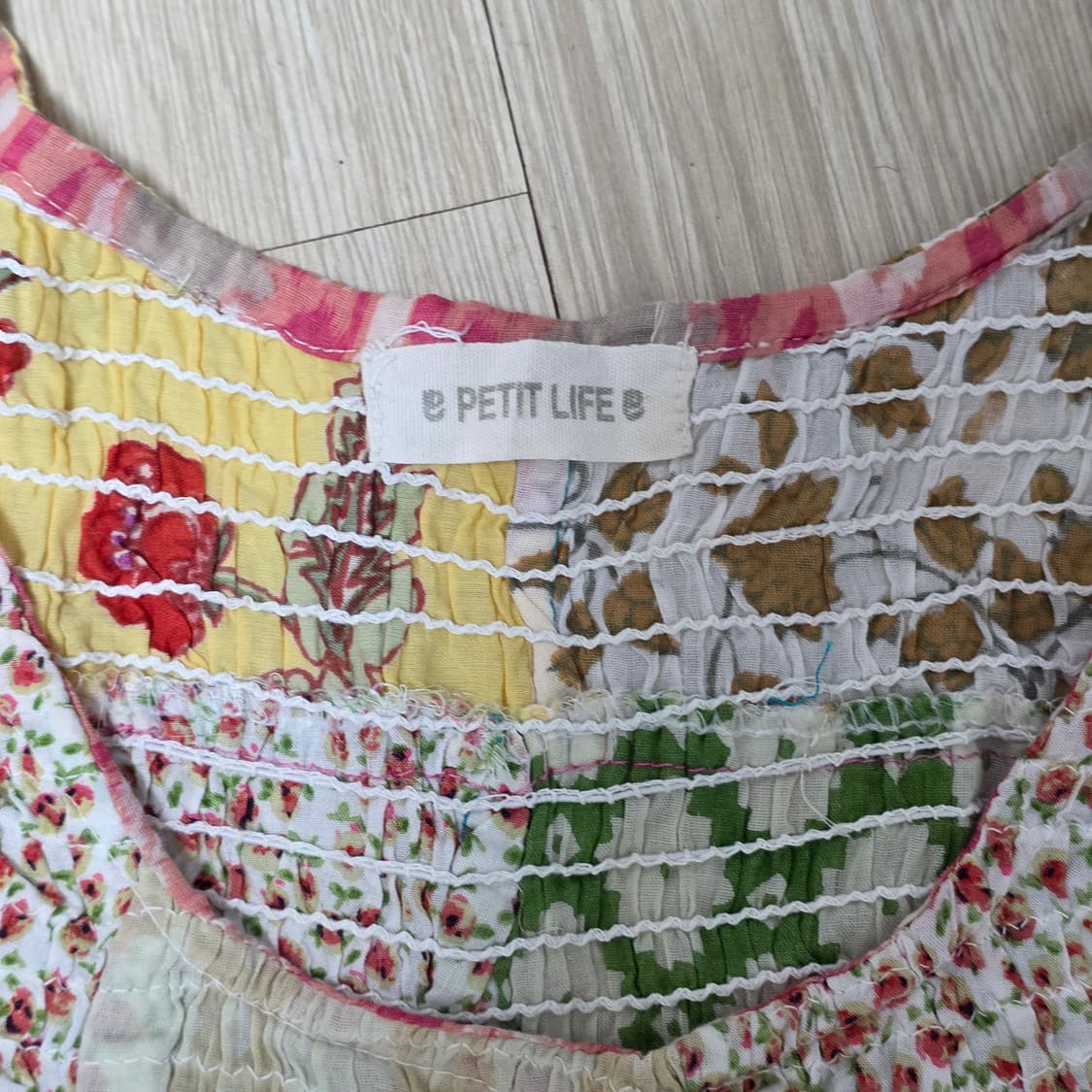 패치워크 모리걸 플라워st 슬리브리스 레이어드 밴딩 원피스 상품이미지4