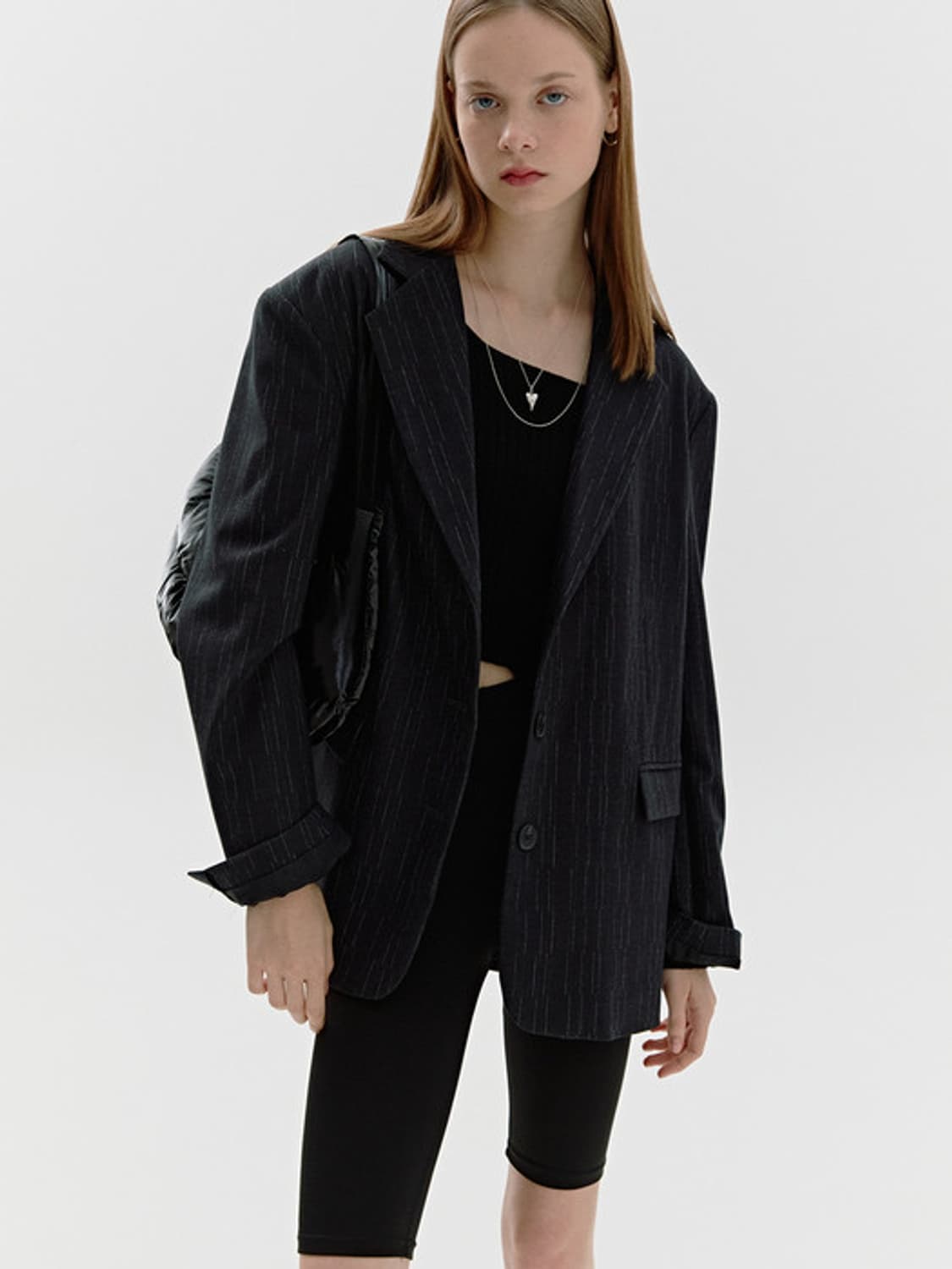 소프트서울 그레인 오버핏 자켓 다크그레이 상품이미지1