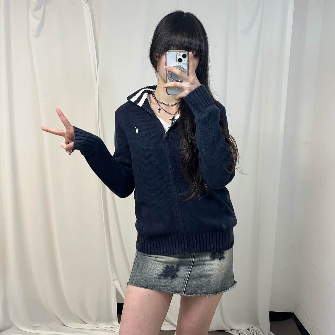 Polo Ralph Lauren navy zip-up 상품이미지2