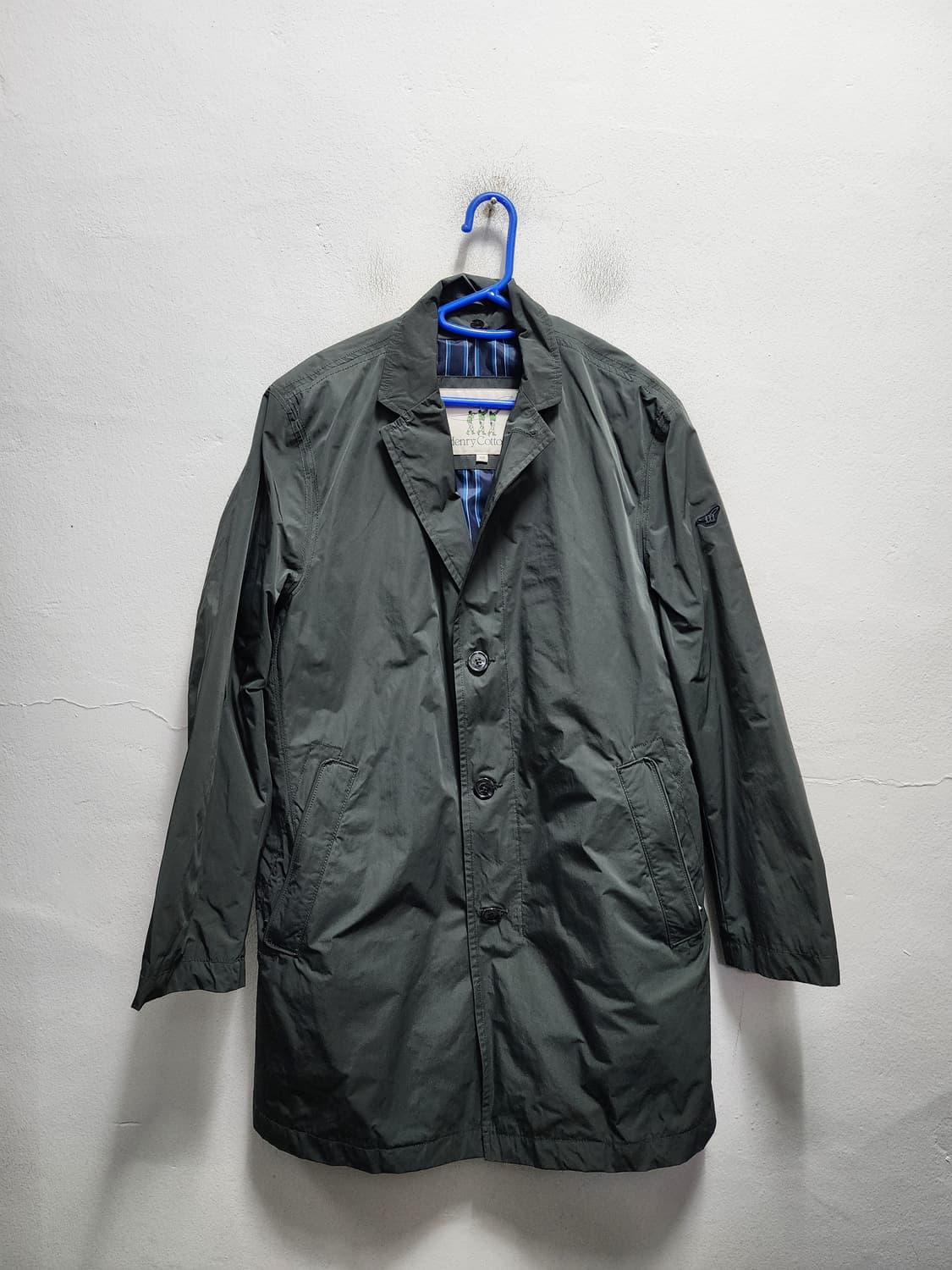 (내피포함) 헨리코튼 아메카지 카키색 트렌치코트  상품이미지1