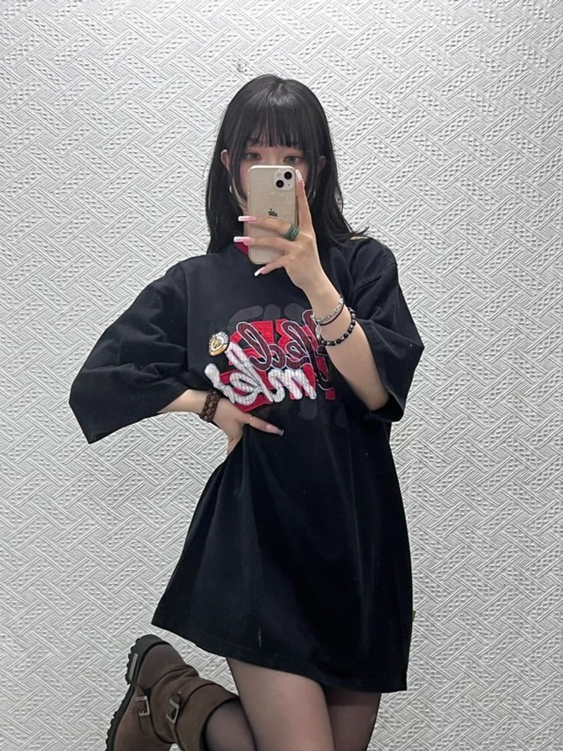 아카데믹스 빈티지 스트릿 펑크 키치로고 아방핏 반팔티 XXL C12092 상품이미지1