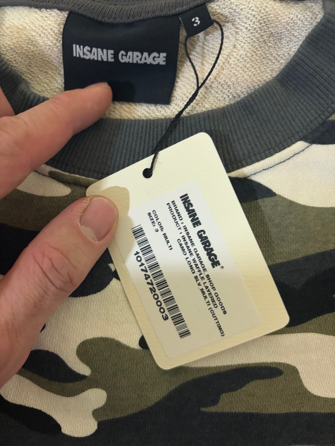 인세인개러지 카모 와플 롱슬리브 3사이즈 상품이미지2