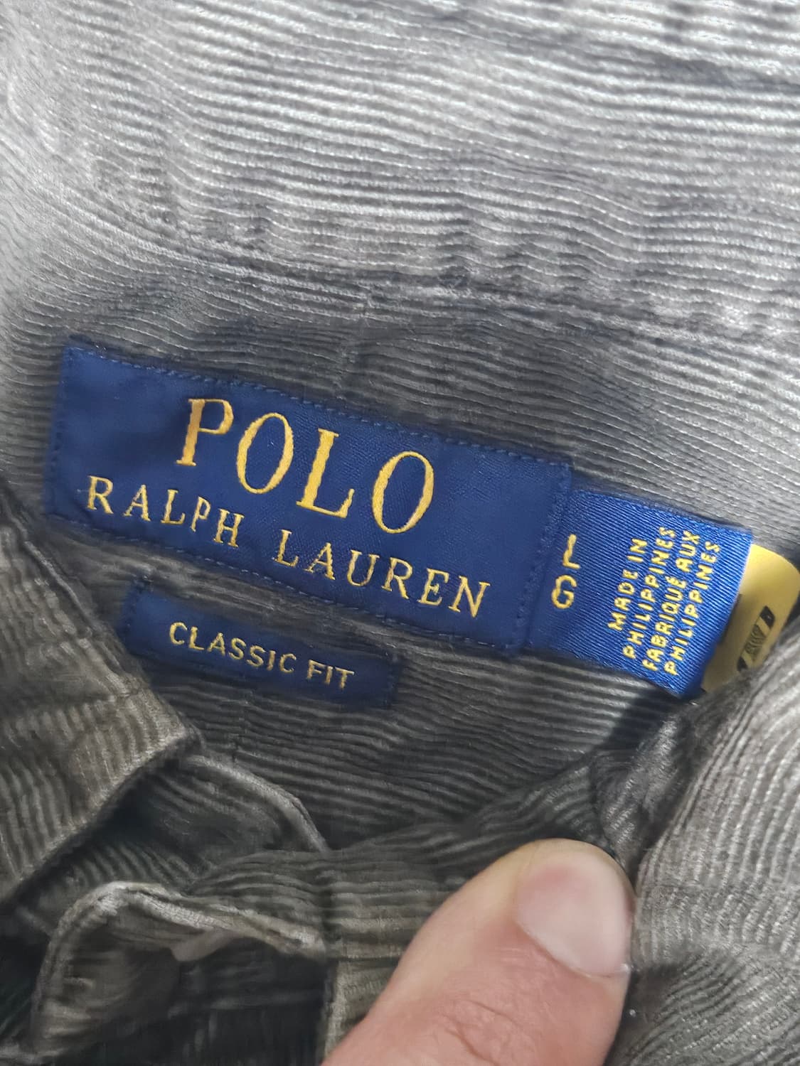 폴로랄프로렌 코듀로이 코튼 셔츠 L 상품이미지3