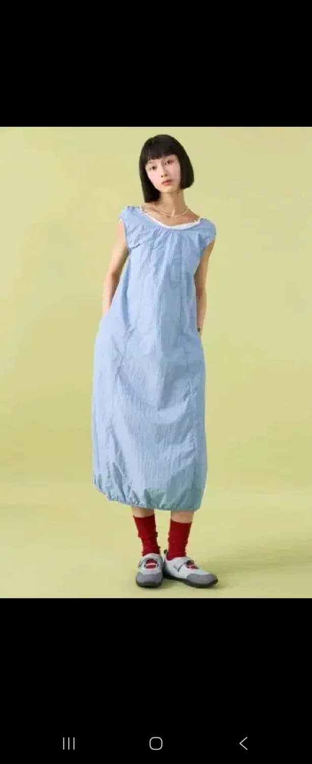 에잇세컨즈 볼륨 롱원피스 스카이 블루 XS 상품이미지1