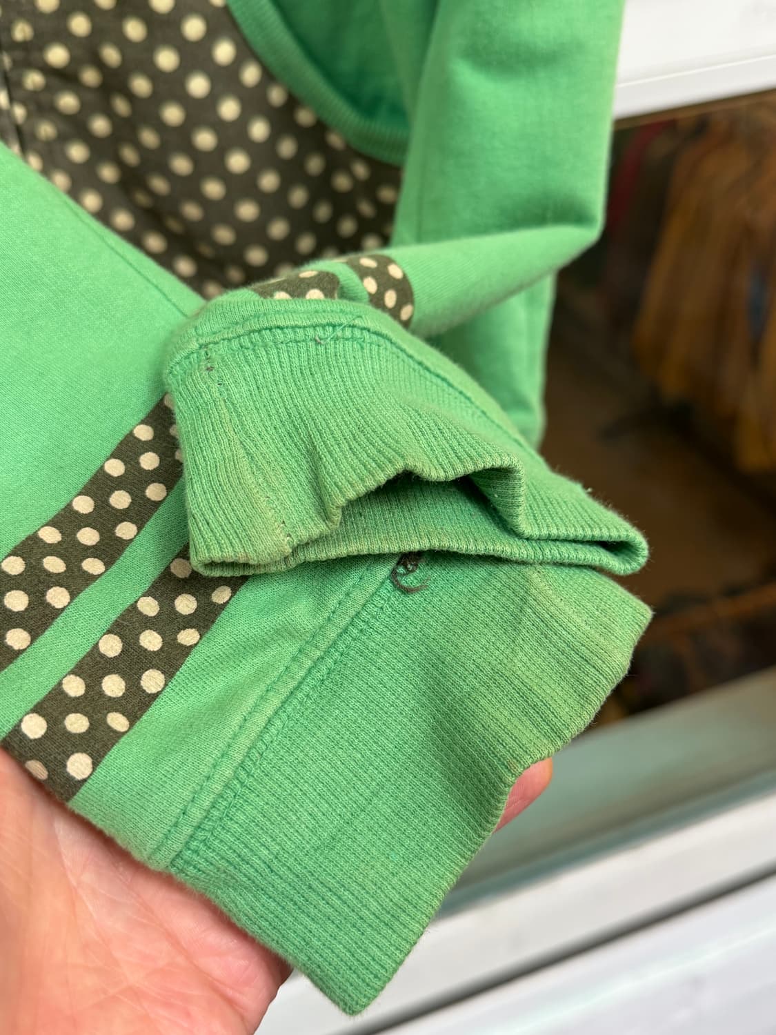 Rough 패치워크 후드집업 그린 F 상품이미지9